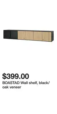IKEA BOASTAD Wall shelf, black/oak veneer offer