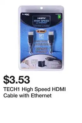Dollarama TECH1 High Speed HDMI Cable with Ethernet offer