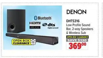 2001 Audio Video DENON Low Profile Sound Bar 2-way Speakers & Wireless Sub offer