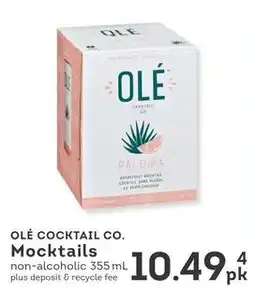 IGA OLÉ COCKTAIL CO. Mocktails offer