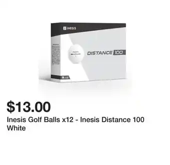 Decathlon Inesis Golf Balls x12 - Inesis Distance 100 White offer