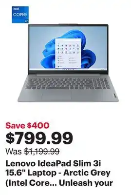 Best Buy Lenovo IdeaPad Slim 3i 15.6 Laptop - Arctic Grey (Intel Core i7-1355U/512GB SSD/16GB RAM/Windows 11) offer