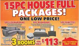 Surplus Furniture 15PC House Full Package #1 offer