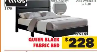 Surplus Furniture Black Leather-Look Queen Bed offer