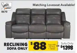 Surplus Furniture Jesolo Grey Reclining Sofa offer