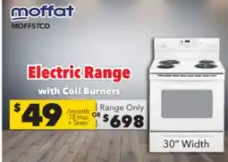 Surplus Furniture Moffat White 30 Electric Range with Coil Burners offer