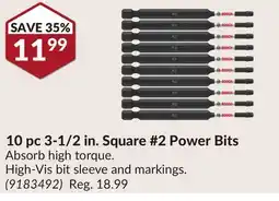 Princess Auto 10 pc 3-1/2 in. Square #2 Power Bits offer