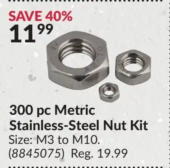 Princess Auto 300 pc Metric Stainless-Steel Nut Kit offer