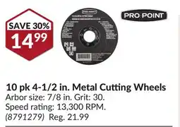 Princess Auto Pro.Point 10 pk 4-1/2 in. Metal Cutting Wheels offer