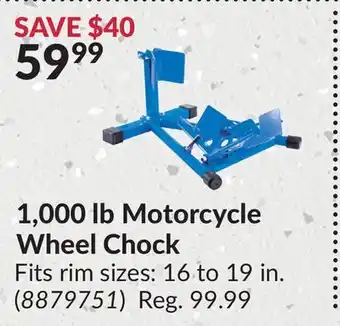 Princess Auto 1,000 lb Motorcycle Wheel Chock offer