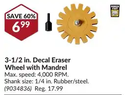 Princess Auto 3-1/2 in. Decal Eraser Wheel with Mandrel offer