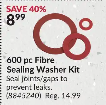 Princess Auto 600 pc Fibre Sealing Washer Kit offer