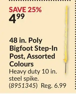 Princess Auto 48 in. Poly Bigfoot Step-In Post Assorted Colours offer