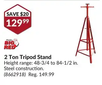 Princess Auto 2 Ton Tripod Stand offer
