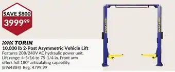Princess Auto 10,000 lb 2-Post Asymmetric Vehicle Lift offer
