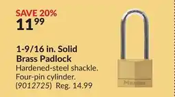 Princess Auto 1-9/16 in. Solid Brass Padlock offer