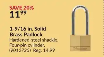 Princess Auto 1-9/16 in. Solid Brass Padlock offer