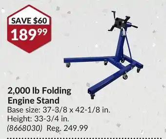 Princess Auto 2,000 lb Folding Engine Stand offer