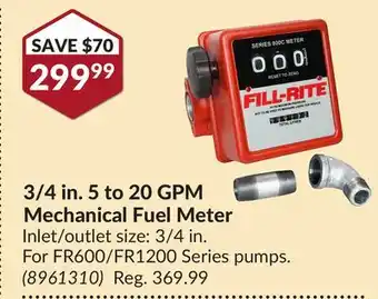 Princess Auto 3/4 in. 5 to 20 GPM Mechanical Fuel Meter offer