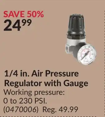 Princess Auto 1/4 in. Air Pressure Regulator with Gauge offer