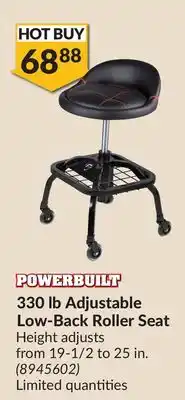 Princess Auto 330 lb Adjustable Low-Back Roller Seat offer
