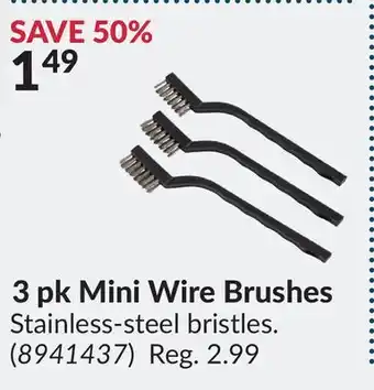 Princess Auto 3 pk Mini Wire Brushes offer