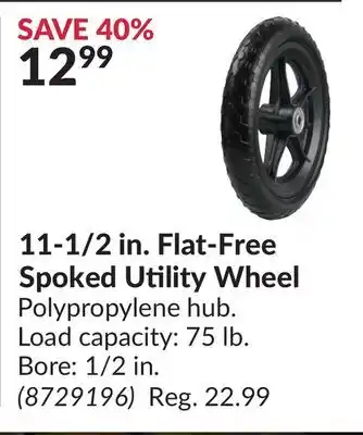 Princess Auto 11-1/2 in. Flat-Free Spoked Utility Wheel offer