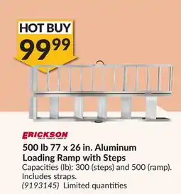Princess Auto 500 lb 77 x 26 in. Aluminum Loading Ramp with Steps offer