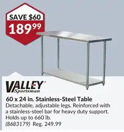 Princess Auto 60 x 24 in. Stainless-Steel Table offer