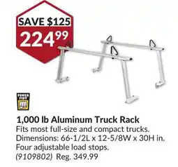 Princess Auto 1,000 lb Aluminum Truck Rack offer