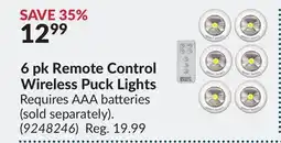 Princess Auto 6 pk Remote Control Wireless Puck Lights offer