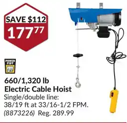 Princess Auto 660/1,320 lb Electric Cable Hoist offer