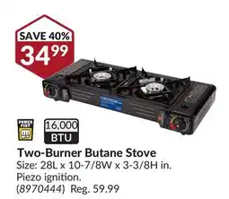 Princess Auto Power Fist Two-Burner Butane Stove offer
