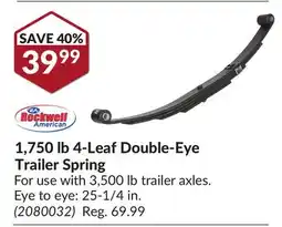 Princess Auto 1,750 lb 4-Leaf Double-Eye Trailer Spring offer