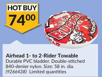 Princess Auto Airhead 1- to 2-Rider Towable offer