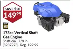 Princess Auto 173cc Vertical Shaft Gas Engine offer