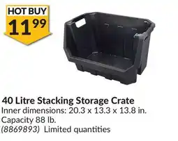 Princess Auto 40 Litre Stacking Storage Crate offer
