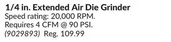 Princess Auto 1/4 in. Extended Air Die Grinder offer
