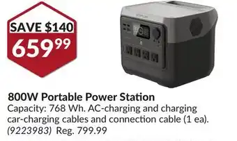 Princess Auto 800W Portable Power Station offer