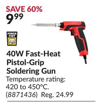 Princess Auto 40W Fast-Heat Pistol-Grip Soldering Gun offer