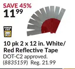 Princess Auto 10 pk 2 x 12 in. White/ Red Reflective Tape offer