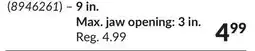 Princess Auto 9 in. Max. jaw opening: 3 in offer
