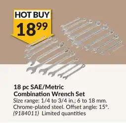 Princess Auto 18 pc SAE/Metric Combination Wrench Set offer