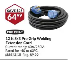 Princess Auto 12 ft 8/3 Pro Grip Welding Extension Cord offer