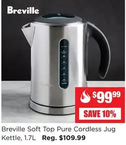 Kitchen Stuff Plus Breville Soft Top Pure Cordless Jug Kettle, 1.7L offer