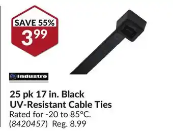 Princess Auto 25 pk 17 in. Black UV-Resistant Cable Ties offer