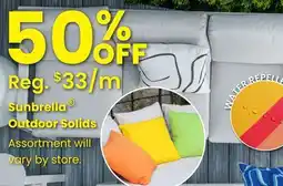 Fabricland Sunbrella Outdoor Solids offer