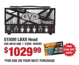 Long & McQuade EVH 5150III LBXII Head offer