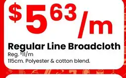 Fabricland Regular Line Broadcloth offer