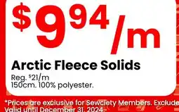Fabricland Arctic Fleece Solids offer